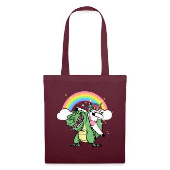 Dabbing Licorne Riding T Rex Garçons Filles Halloween - Sac en tissu - bordeaux - Devant