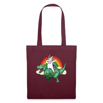 Dabbing Licorne Riding T Rex Garçons Filles Halloween - Sac en tissu - bordeaux - Devant