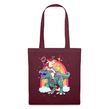 Dabbing Licorne Riding T Rex Garçons Filles Halloween - Sac en tissu - bordeaux - Devant