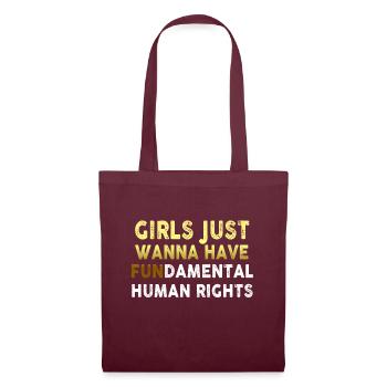Les filles veulent juste avoir des droits humains fondamentaux - Sac en tissu - bordeaux - Devant