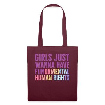 Les filles veulent juste avoir des droits humains fondamentaux - Sac en tissu - bordeaux - Devant