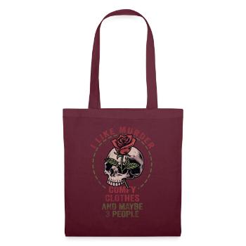 I Like Murder Shows Comfy Clothes And 3 People - Tote Bag - burgundy - Front