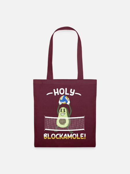 Holy Blockamole Volleyball Avocado - Stoffbeutel - Burgunderrot