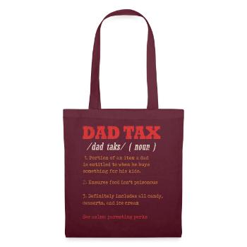 Vintage Dad Steuerdefinition Männer Lustiger Vatertag - Stoffbeutel - Burgunderrot - Vorne