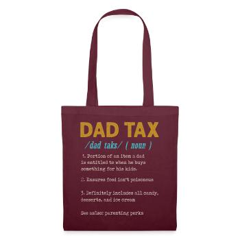 Vintage Dad Steuerdefinition Männer Lustiger Vatertag - Stoffbeutel - Burgunderrot - Vorne