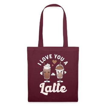 Je t’aime un latte - Sac en tissu - bordeaux - Devant