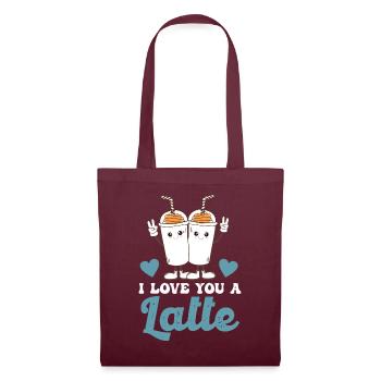 I Love You A Latte - Tote Bag - burgundy - Front