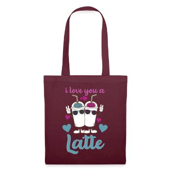 Je t’aime un latte - Sac en tissu - bordeaux - Devant