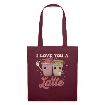Je t’aime un latte - Sac en tissu - bordeaux - Devant