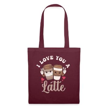Je t’aime un latte - Sac en tissu - bordeaux - Devant