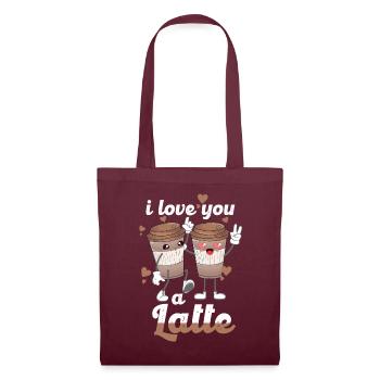 Je t’aime un latte - Sac en tissu - bordeaux - Devant