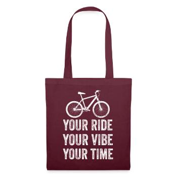 Mountainbike Deine Fahrt Dein Vibe Deine Zeit - Stoffbeutel - Burgunderrot - Vorne