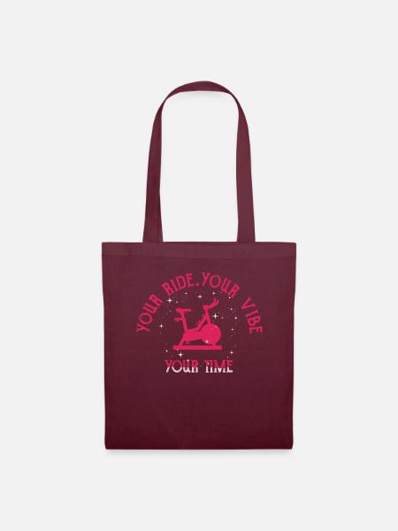 Your Ride Your Vibe Your Time Motivational Gym - Tote Bag - burgundy