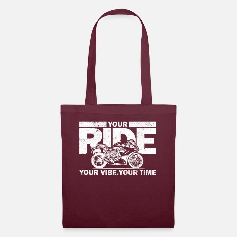 Your Ride Your Vibe Your Time Racing Machine - Stoffbeutel - Burgunderrot