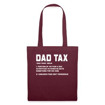 Vintage Dad Steuerdefinition Männer Lustiger Vatertag - Stoffbeutel - Burgunderrot - Vorne