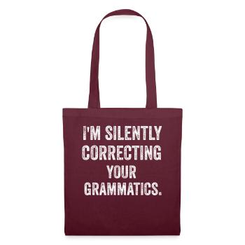 Je corrige silencieusement vos grammagrammes - Sac en tissu - bordeaux - Devant