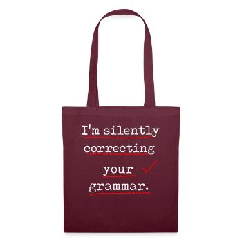 Je corrige silencieusement votre grammaire - Sac en tissu - bordeaux - Devant