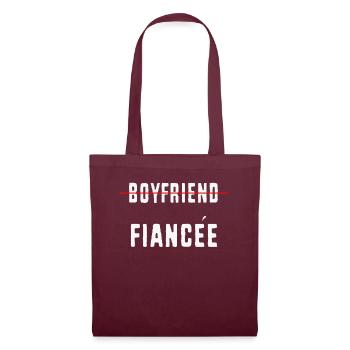 Fiançailles de couple fiancées Hommes Fiancée drôle - Sac en tissu - bordeaux - Devant