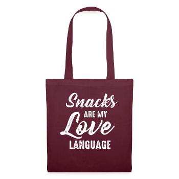 Snacks sind meine Liebessprache - Stoffbeutel - Burgunderrot - Vorne