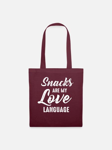Snacks sind meine Liebessprache - Stoffbeutel - Burgunderrot