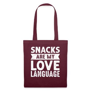 Snacks sind meine Liebessprache - Stoffbeutel - Burgunderrot - Vorne