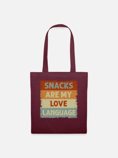 Snacks sind meine Liebessprache - Stoffbeutel - Burgunderrot