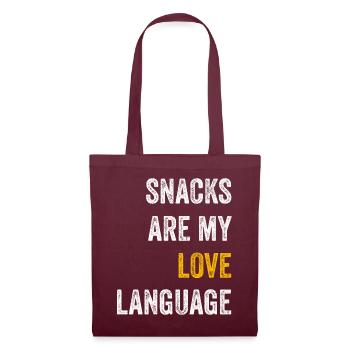 Snacks sind meine Liebessprache - Stoffbeutel - Burgunderrot - Vorne