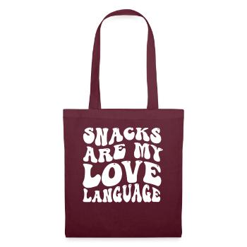 Snacks sind meine Liebessprache - Stoffbeutel - Burgunderrot - Vorne