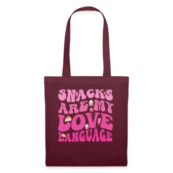 Snacks sind meine Liebessprache - Stoffbeutel - Burgunderrot - Vorne