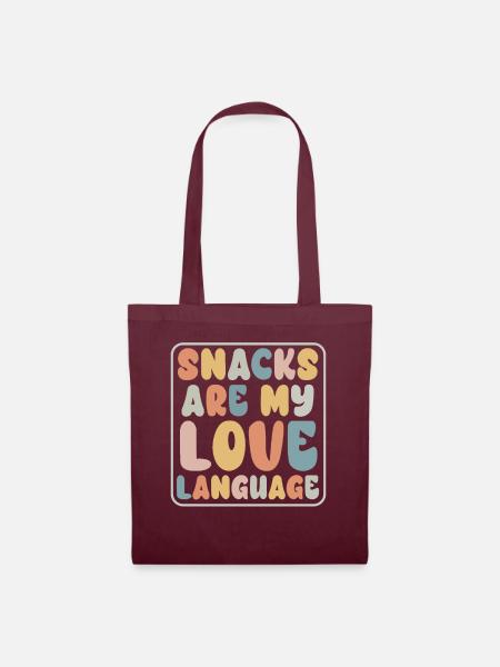 Snacks sind meine Liebessprache - Stoffbeutel - Burgunderrot