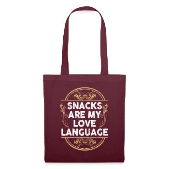 Snacks sind meine Liebessprache - Stoffbeutel - Burgunderrot - Vorne