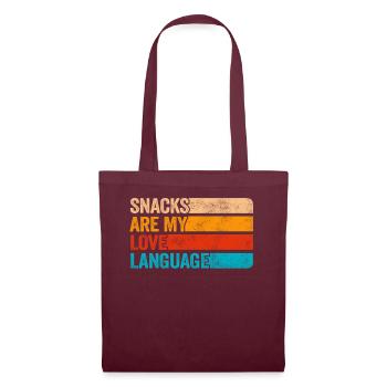 Snacks sind meine Liebessprache - Stoffbeutel - Burgunderrot - Vorne