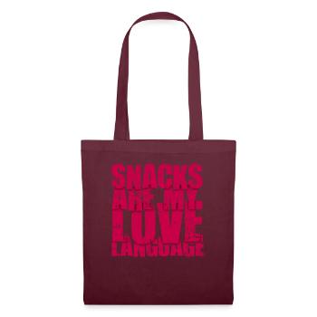Snacks sind meine Liebessprache - Stoffbeutel - Burgunderrot - Vorne