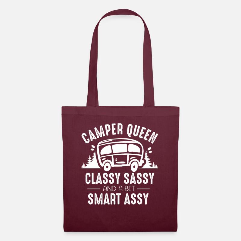 Camper Queen Classy Frech Und ein bisschen Smart Assy - Stoffbeutel - Burgunderrot