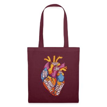 Parts Of Heart - Tote Bag - burgundy - Front