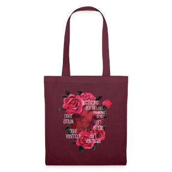 Anatomical Heart And Flowers - Tote Bag - burgundy - Front