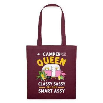 Camper Queen Classy Sassy And A Bit Smart Assy - Tote Bag - burgundy - Front