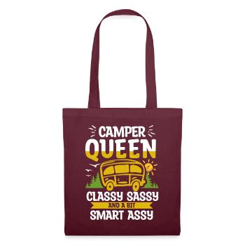 Camper Queen Classy Frech Und ein bisschen Smart Assy - Stoffbeutel - Burgunderrot - Vorne