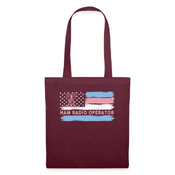 Ham Radio Operator US Flag - Tote Bag - burgundy - Front