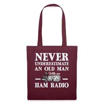 Never Underestimate An Old Man With A Ham Radio - Tote Bag - burgundy - Front