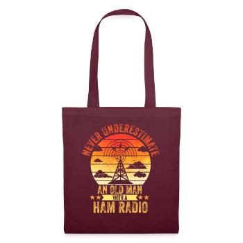 Never Underestimate An Old Man With A Ham Radio - Tote Bag - burgundy - Front