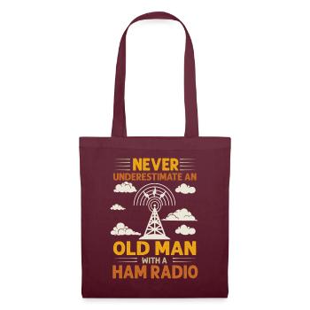 Never Underestimate An Old Man With A Ham Radio - Tote Bag - burgundy - Front