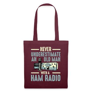 Never Underestimate An Old Man With A Ham Radio - Tote Bag - burgundy - Front