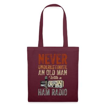 Never Underestimate An Old Man With A Ham Radio - Tote Bag - burgundy - Front