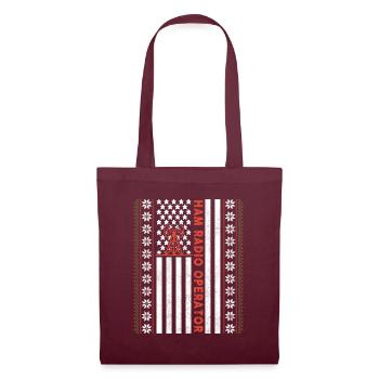Ham Radio Operator US Flag - Tote Bag - burgundy - Front