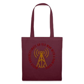 Ne sous-estimez jamais un vieil homme avec une radio amateur - Sac en tissu - bordeaux - Devant