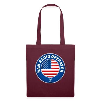 Ham Radio Operator US Flag - Tote Bag - burgundy - Front