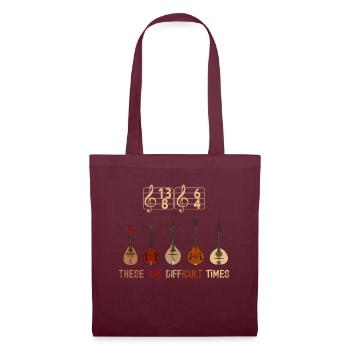These Are Difficult Times Funny Music Pun - Tote Bag - burgundy - Front