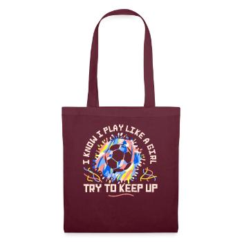 Je sais que je joue comme une fille essaie de suivre - Sac en tissu - bordeaux - Devant