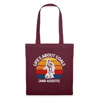 Life Is About Goals And Assists Futbol Soccer - Tote Bag - burgundy - Front